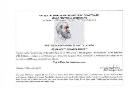 Giuramento neo laureati e festeggiamenti 50 anni laurea